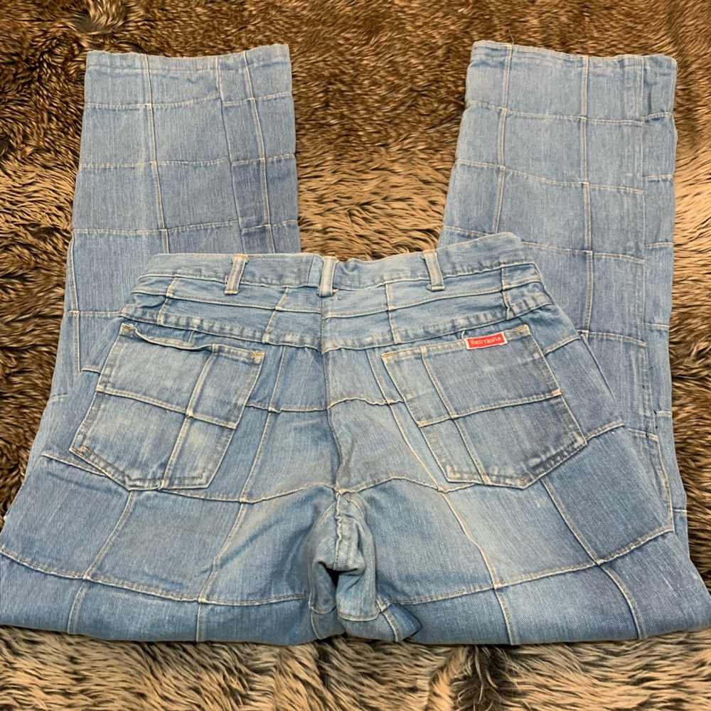 Brittania 70’s Square Patchwork Denim Flared Jean… - image 1